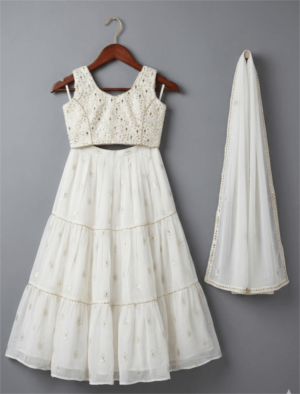 ivory party gown for girls tiered birthday wedding dress