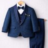 navy blue waistcoat set for boys party wear birthday outfit