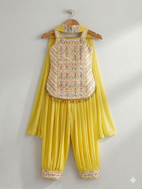 Mustered Yellow Patiyala suit