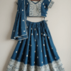 blue lehenga choli for girls embroidered wedding festive wear