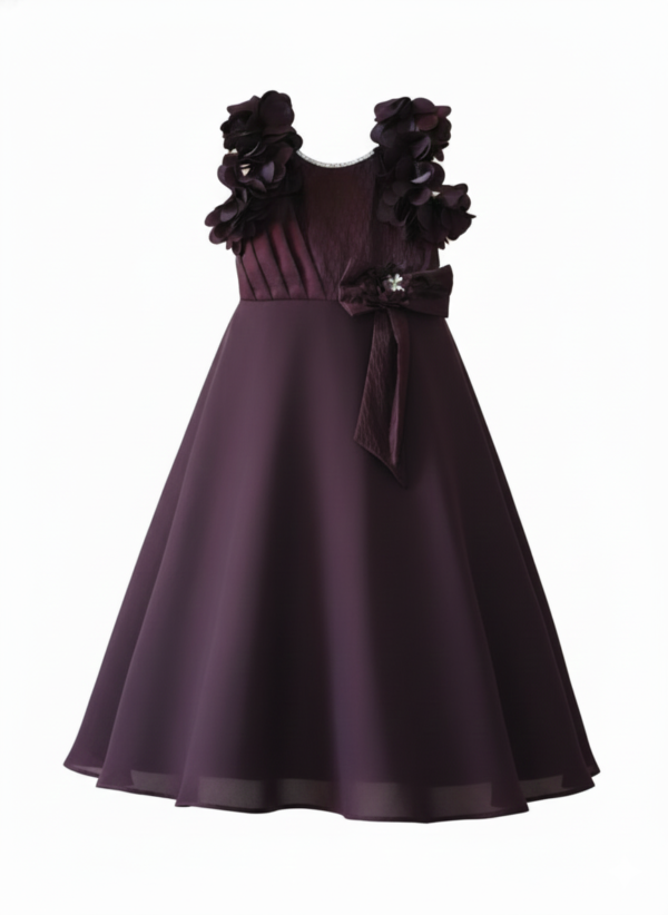 Deep wine A-line party frock