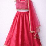 rani pink lehenga choli for girls wedding festive wear navratri dress