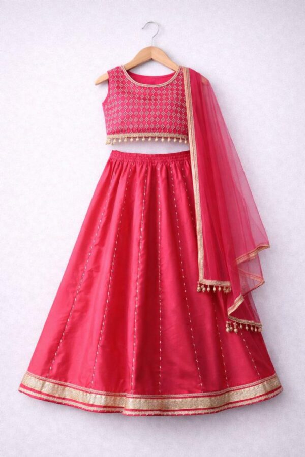 rani pink lehenga choli for girls wedding festive wear navratri dress