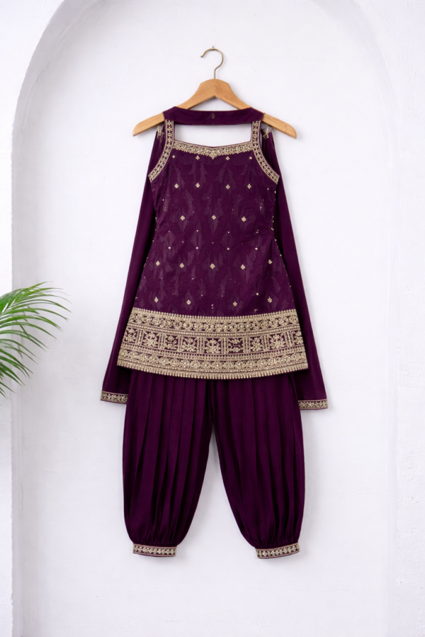 Purple Embroidered Punjabi Patiala Suit Set