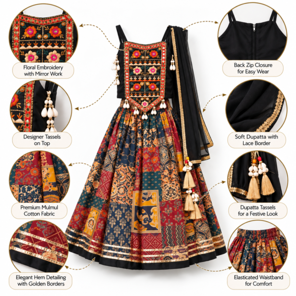Black Embroidered Chaniya Choli