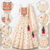 Cream Navratri Lehenga Choli with Dupatta
