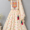 Cream Navratri Lehenga Choli with Dupatta