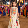 Cream Navratri Lehenga Choli with Dupatta